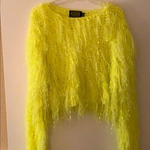 REHAB CLOTHING FRINGE KNIT SWEATER